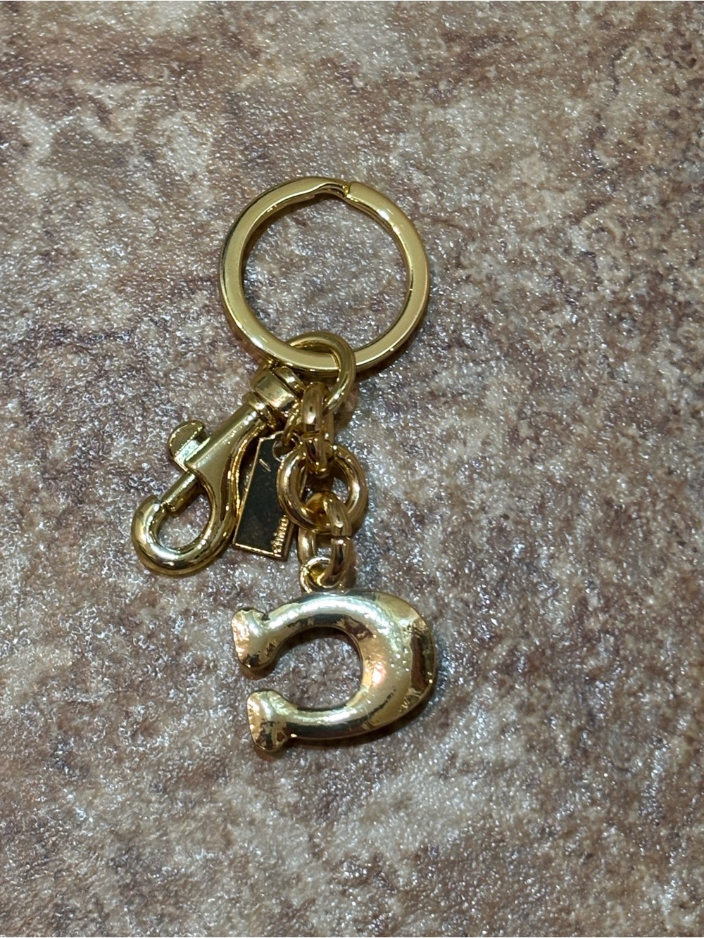 Designer inspired Gold-Tone Rainbow Enamel 'C' Keyring - Picture 4 of 4